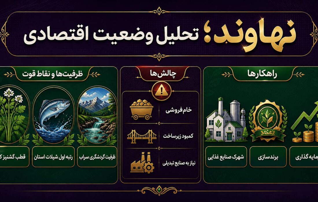 اینفوگرافیک تحلیل وضعیت اقتصادی نهاوند